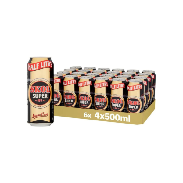 Skol Super Lager Beer Cans 8% 24x500ml