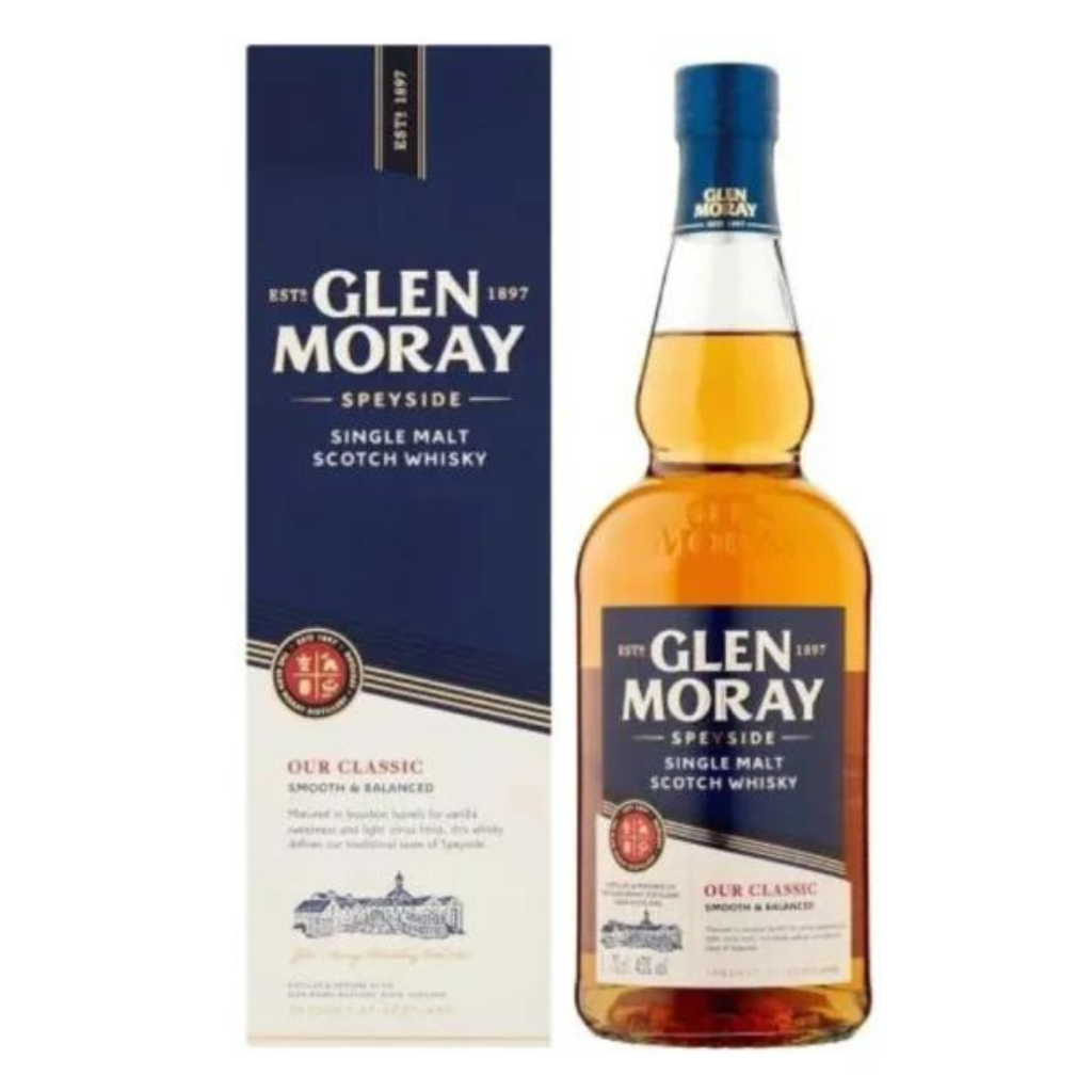 Untitled design - 2024-05-04T190459.383 Glen Moray Single Malt Scotch Whisky Floral 70CL - Image 1