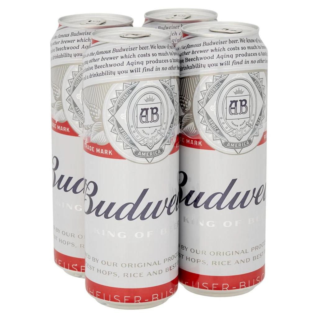 Untitled design (66) BUDWEISER PINT 24x660ML 4.5% - Image 1